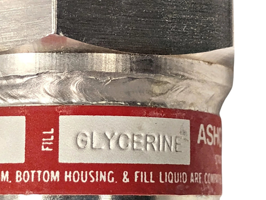 Ashcroft 310 316L SS 0-100 psi Glycerine Filled Air Pressure Gauge