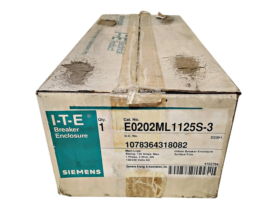 Siemens E0202ML1125S-3 120/240 V AC 125 A 1 PH Indoor Breaker Enclosure