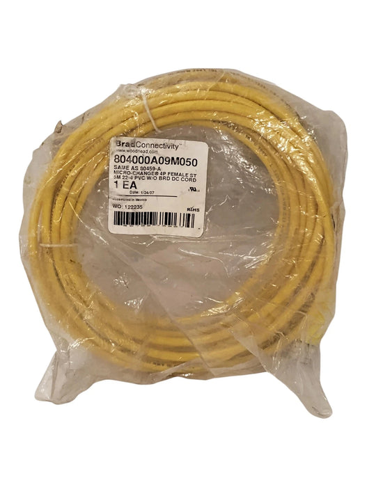 Woodhead 804000A09M050 5 m PLC Cable w/ M12 4-Pin Female Straight Connector