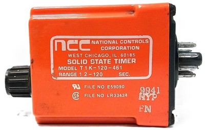 NCC T1K-120-461 120 V AC 1.2-120 Seconds Solid State Delay-On Time-Delay Relay
