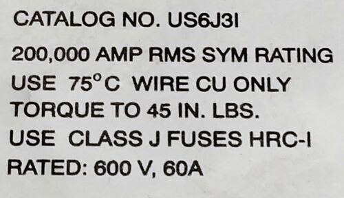 Gould US6J3I Triple Fuse Holder