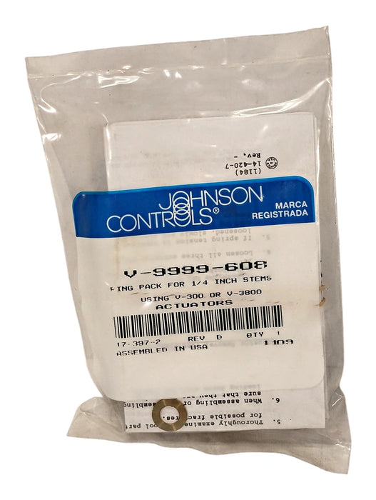 Johnson Controls V-9999-608 Repacking Kit for 1/4 in Stem Valves