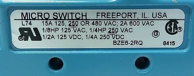 Honeywell BZE6-2RQ Microswitch 125/250 V AC/DC 15 A Limit Switch