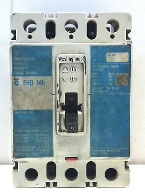 Westinghouse EHD3030 EHD-14K 3 PH 3 Pole 480 V 30 A Molded Case Circuit Breaker