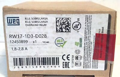WEG RW17-1D3-D028 1.8-2.8 A Bi-Metallic Electric Thermal Overload Relay