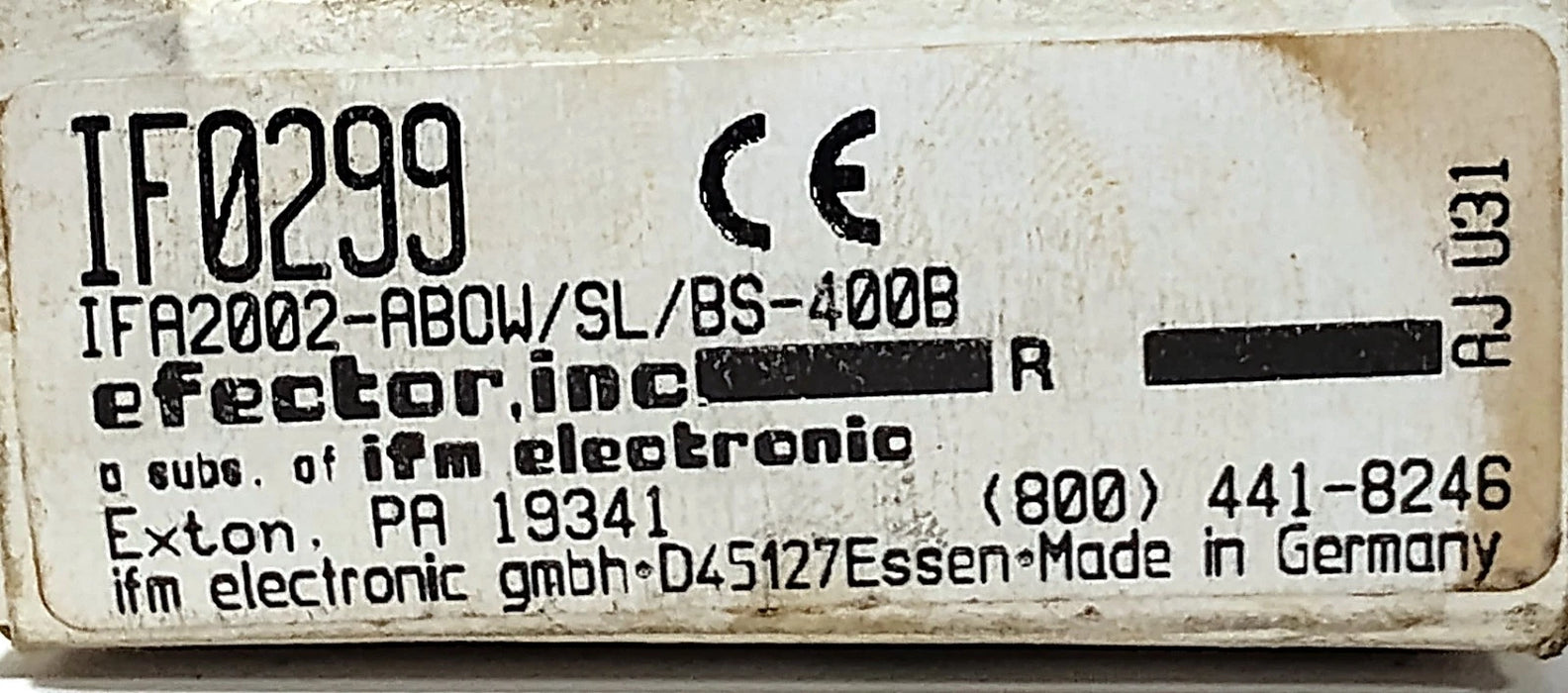 Efector IFA2002-ABOW/SL/BS-400B IF0299 20-250 V AC Inductive Proximity Sensor
