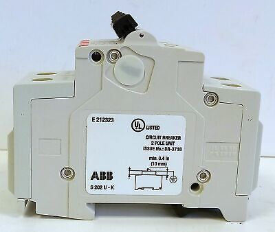 ABB S202U-K8A 240 V AC 8 A 2 Pole Miniature Circuit Breaker