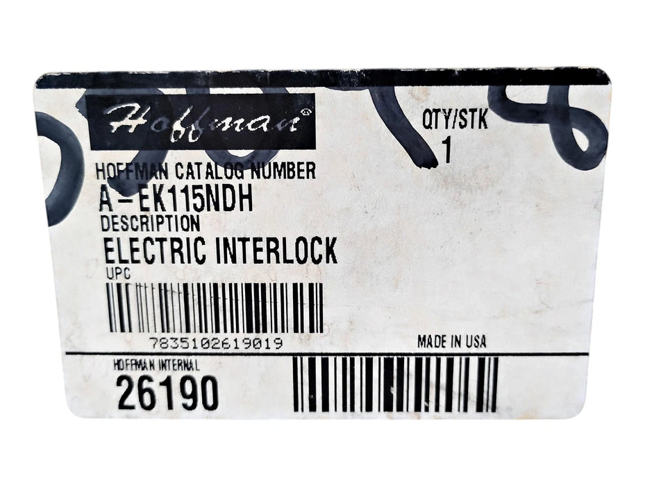 Hoffman A-EK115NDH 26190 110/120 V AC Electric Interlock