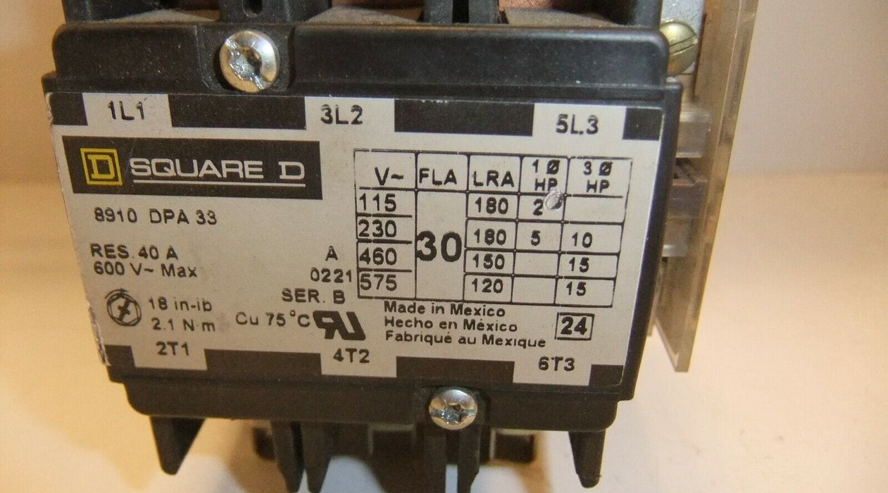 Square D Contactor 120V 8910 DPA 33