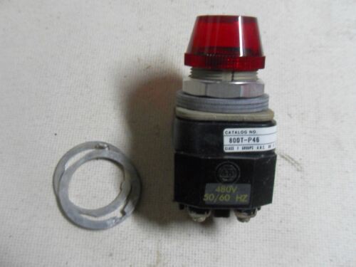 1 Allen-Bradley 800T-P46 PUSHBUTTON WITH RED PILOT LIGHT LENS