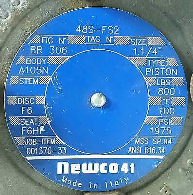 NEWCO 48S-FS2 BR 306 NEWCO41 1975 psi 1-1/4 in Valve
