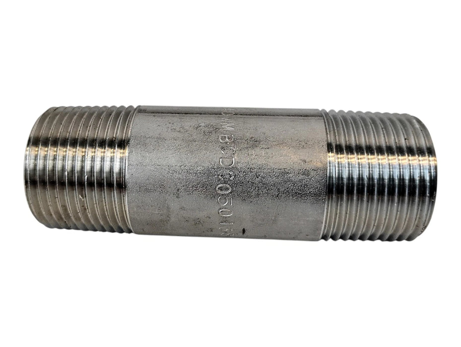 Merit Brass 4012-300 4112-300 3/4" x 3" L MNPT Sch 40 304 SS Pipe Nipple