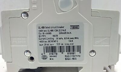 ABB S202U-K6 240 V 6 A 2 P Din Rail Mount Circuit Breaker