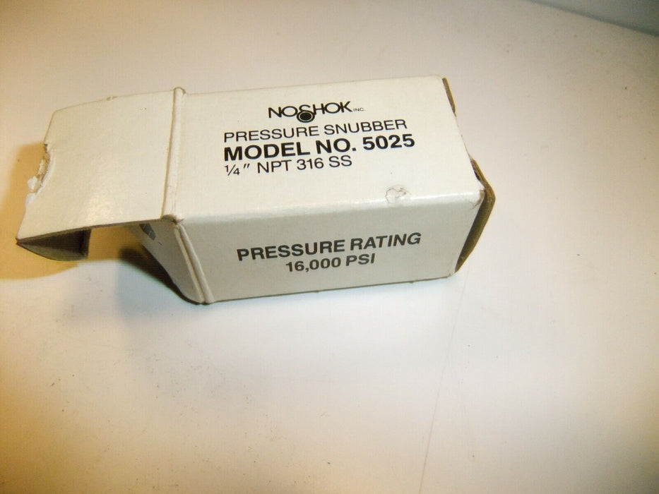 Noshok 1/4 NPT Piston Pressure Snubber 5025