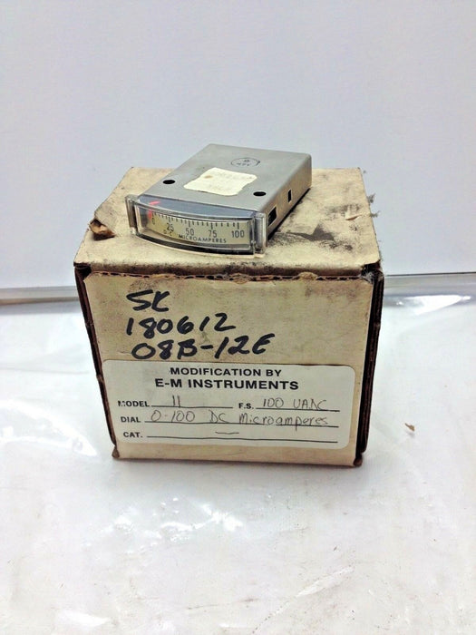 E-M Instruments type 11 Meter 01-00 DC MicroAmperes