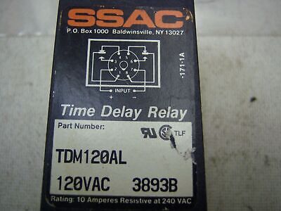 SSAC Time Delay Relay TDM120AL 1-1023 Sec.