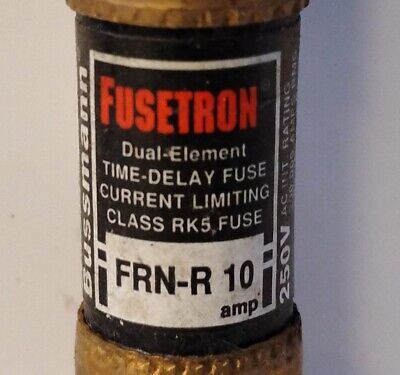 Bussmann FRN-R-10 250 V AC / 125 V DC 10 A Fusetron Time Delay Fuses - Lot of 7