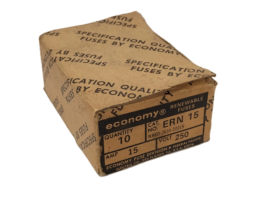 Economy ERN-15 250 V AC 15 A Non-Current-Limiting Time-Delay Fuses