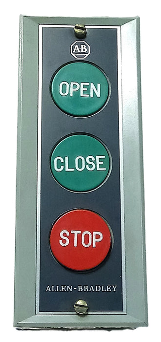 Allen-Bradley 800S-3SD OPEN-CLOSE-STOP Pushbutton Station in Type 1 Enclosure
