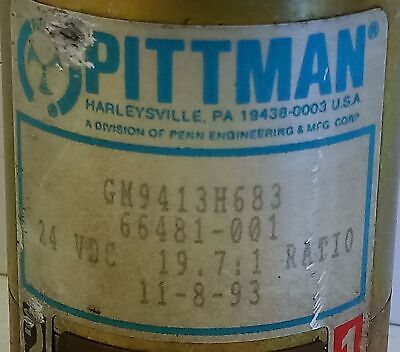PITTMAN GM9413H683 66481-001 24 VDC Gearmotor with 19.7:1 Ratio