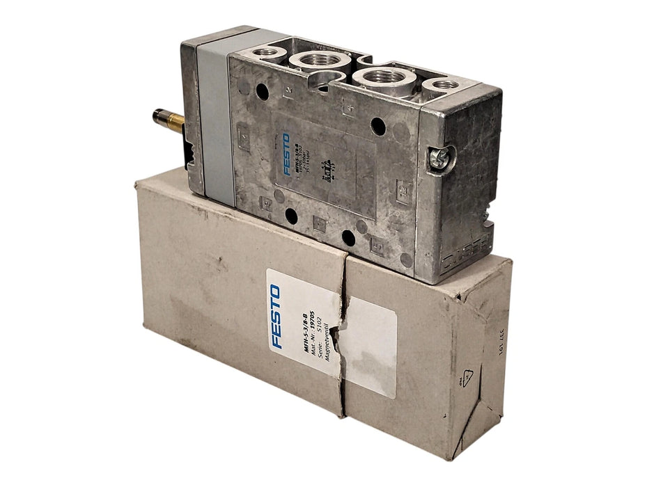 Festo MFH-5-3/8-B 19705 Ser S102 5/2-Way Pneumatic Solenoid Valve w/ G3/8 Ports