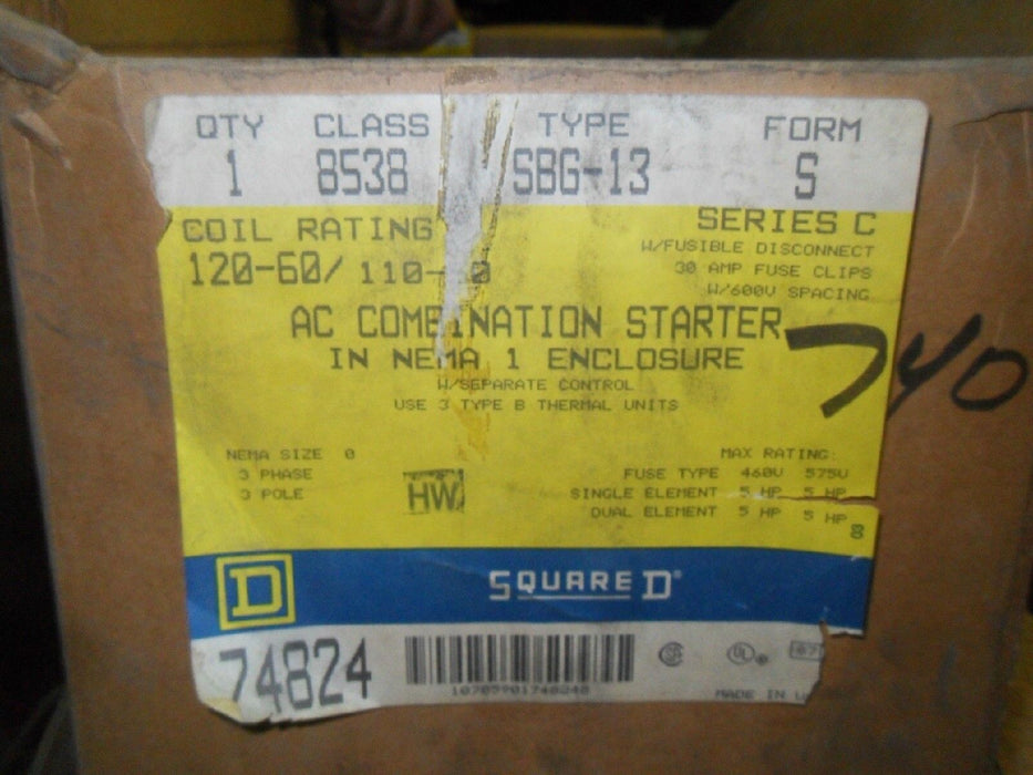 Square D 8538-SBG-13 AC Combination Starter