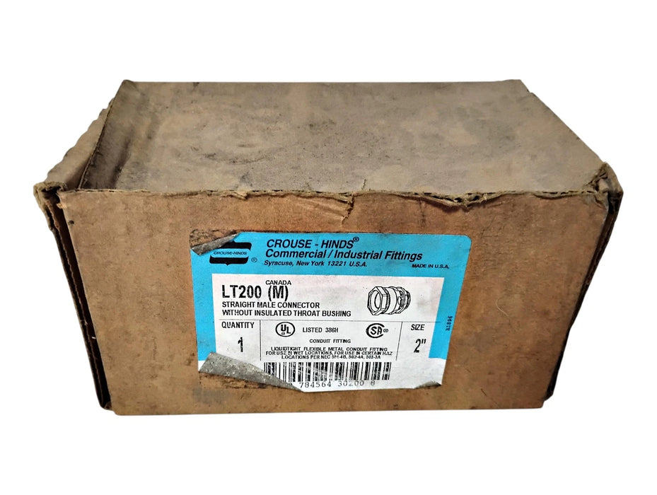 Crouse Hinds LT200 (M) 2" Liquidtight Straight Male Conduit Connector - Lot of 2