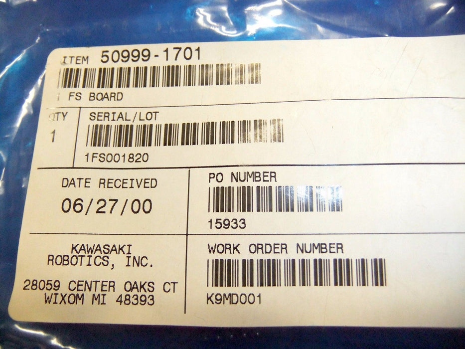 Kawasaki Robotics Board 50999-1701 50999-1701R10