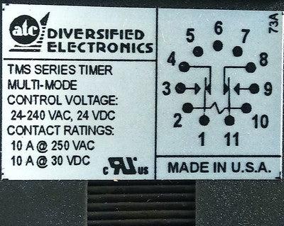 ATC TMS-100-ABP-10H 24-240 V AC or 24 V DC 0-10 Sec Timer Module