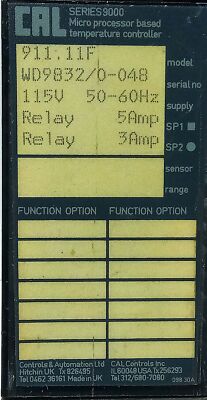 CAL Controls 91.11F 115 V 5 A Temperature Controller w/ Micro Processor