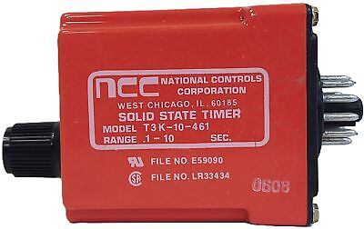 AMETEK National Controls T3K-10-461 120VAC 1-10 Sec Solid State Time Delay Relay