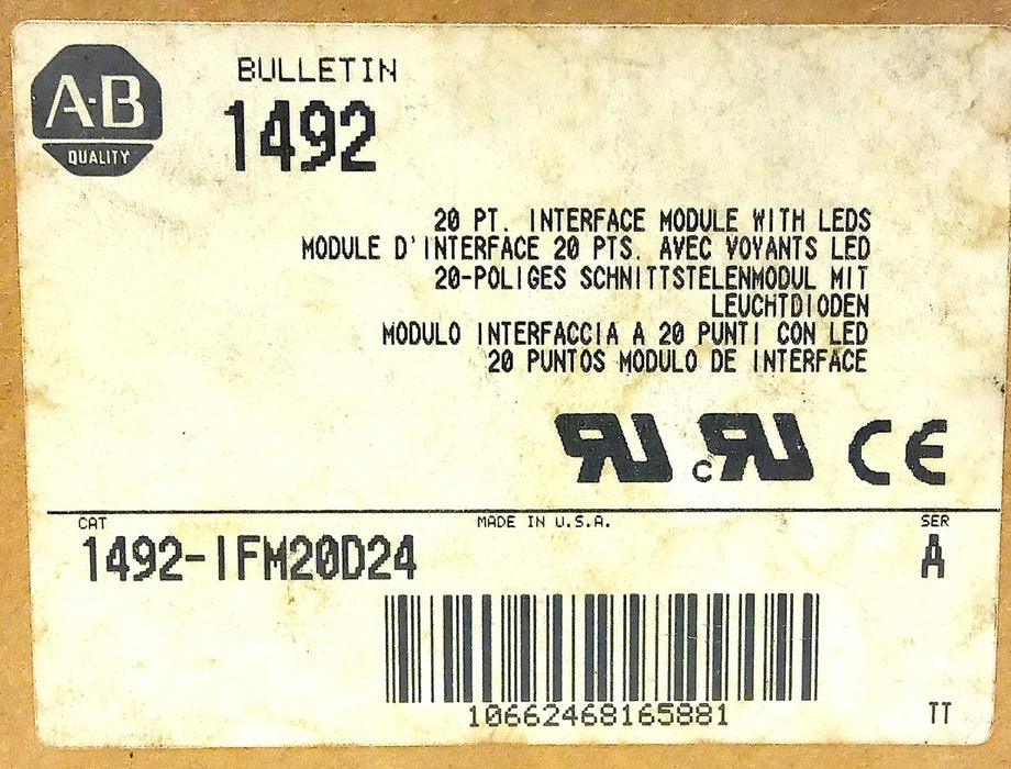 Allen-Bradley 1492-IFM20D24 24 V AC/DC 20 Point PLC Interface Module