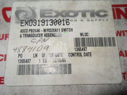 ASCO PB26AK Switch & Transducer