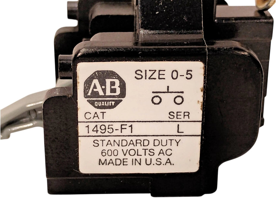 Allen-Bradley 1495-F1 Ser L 600 V 10 A 1NO Auxiliary Contact Block NEMA Size 0-5