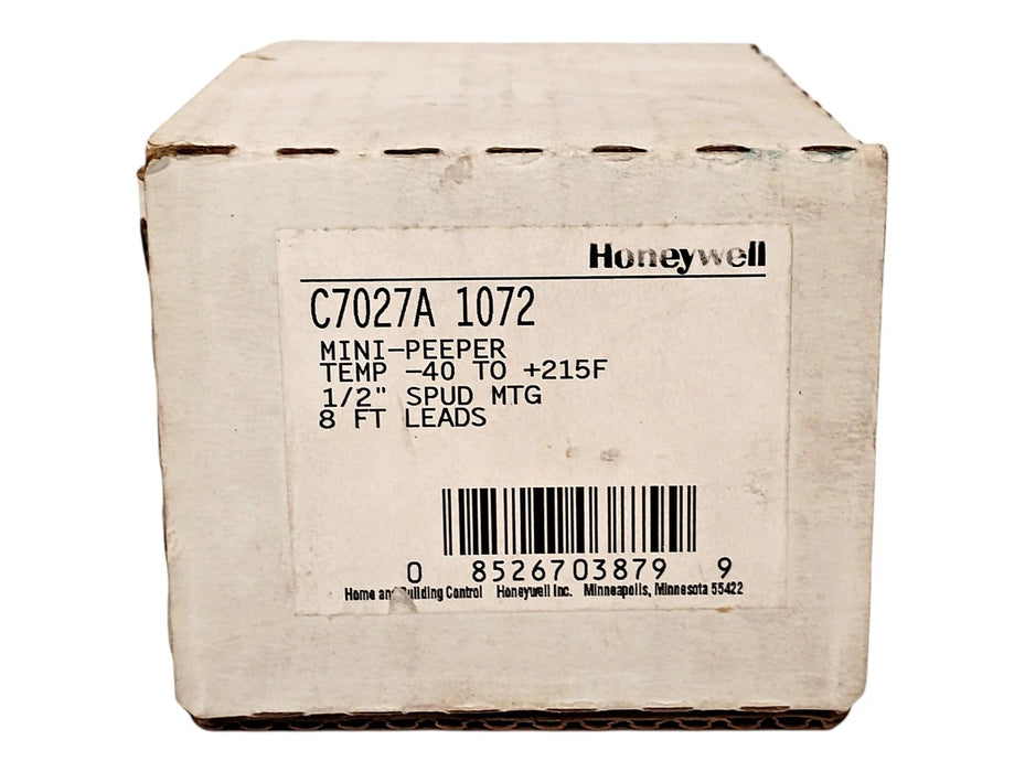 Honeywell C7027A1072 Mini Peeper 1/2 in UV Flame Sensor w/ 8 ft Wire Leads