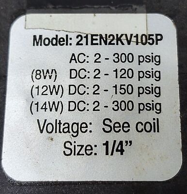 Granzow 21EN2KV105P Stainless Steel Solenoid Valve