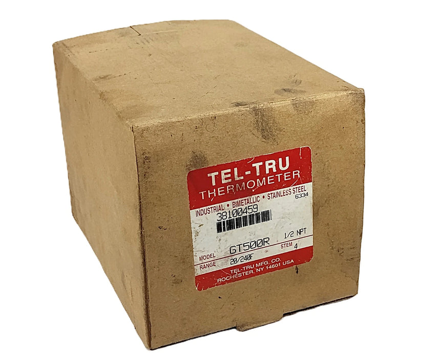 TEL-TRU GT500R-20-240F-4 20-240 Deg F Thermometer w/ 5 in Dial and 4 in Stem