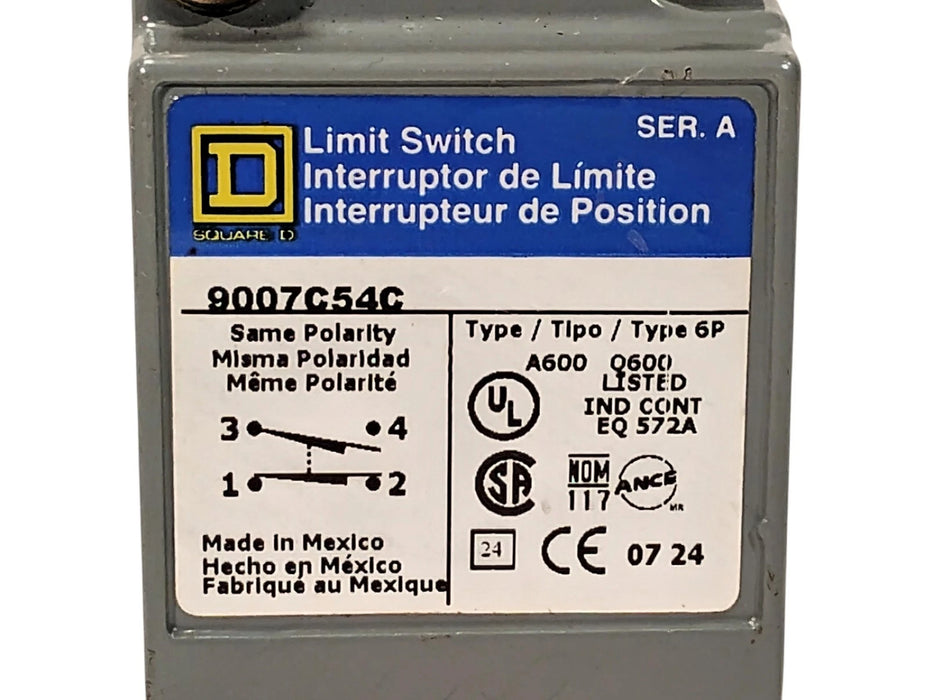 Square D 9007C54C 600 V AC/DC 10 A Limit Switch No Actuator Head