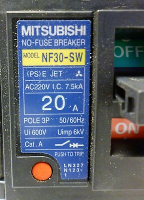 Mitsubishi NF30-SW-3P-20A 20A 3P 220VAC Molded Case Circuit Breaker