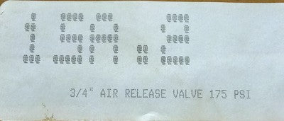 Valmatic 15A 175 psi 3/4 in Air Release Valve