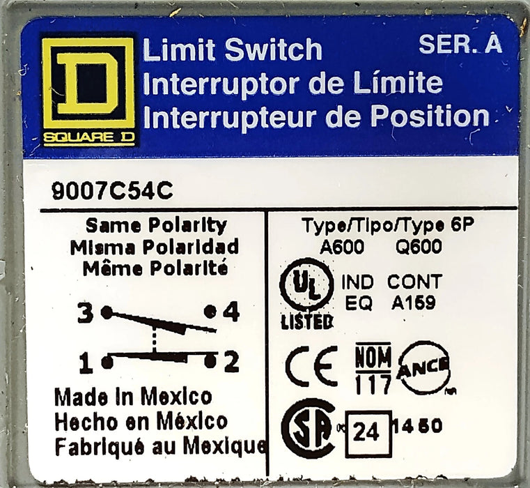 Square D 9007C54C 600 V AC 10 A Rotary Gear Limit Switch