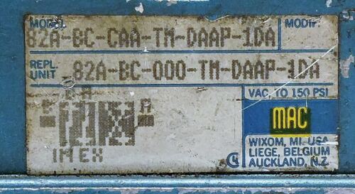 MAC Valves 82A-BC-CAA-TM-DAAP-1DA Solenoid Valve