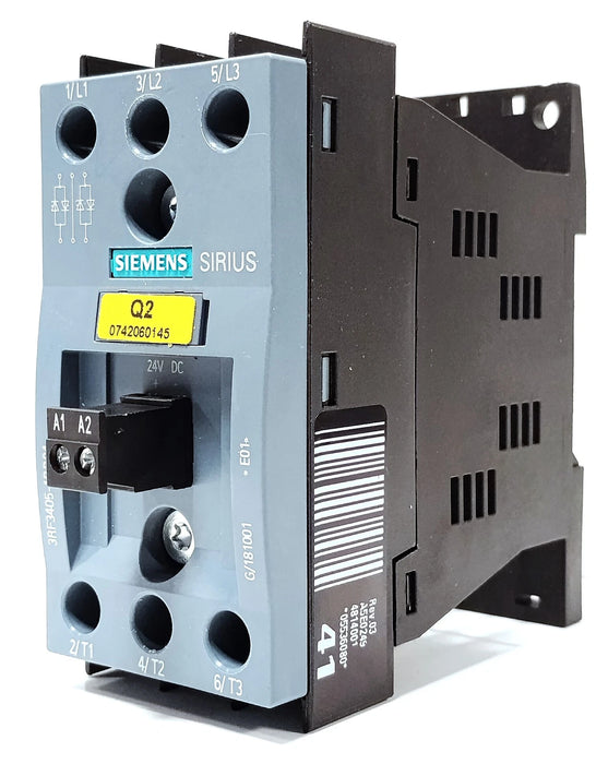 Siemens 3RF3405-1BB04 SIRIUS 480 V AC 3.6 A 3 Phase Contactor w/ 24 V DC Coil