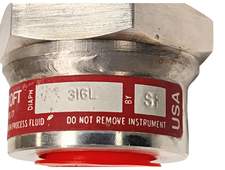 Ashcroft 310 316L SS 0-100 psi Glycerine Filled Air Pressure Gauge