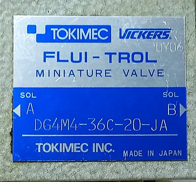 Vickers DG4M4-36C-20-JA 24 V Hydraulic Solenoid Valve
