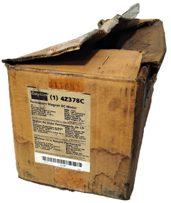 Dayton 4Z378C 180 V DC 1725 RPM 1 HP TEFC NEMA 56 Permanent Magnet DC Motor