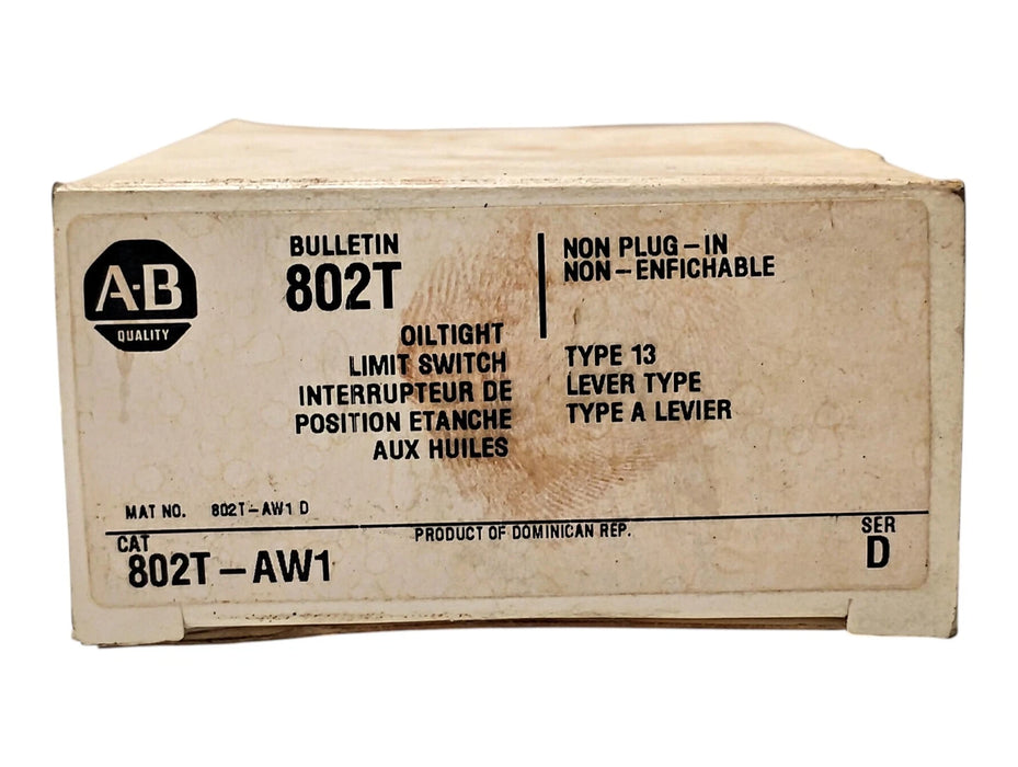 Allen-Bradley 802T-AW1 Series D 600 V AC 10 A Rotary Gear Limit Switch w/ Lever