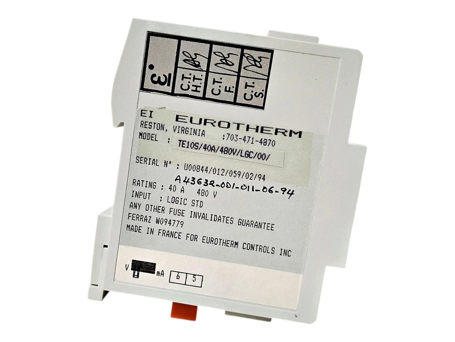 Eurotherm TE10S/40A/480V/LGC/00/ 480 V 40 A Solid State Relay