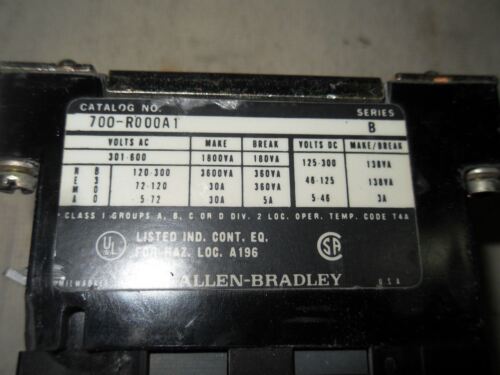 Allen-Bradley 700-R000A1 Control Relay
