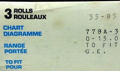 Graphic Controls 778A-3 013359580 35-85 3 Rolls of Chart Paper for GE Recorder